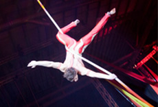 Pascal Ackermann in a corde lisse performance for Cirque Rock 2008 